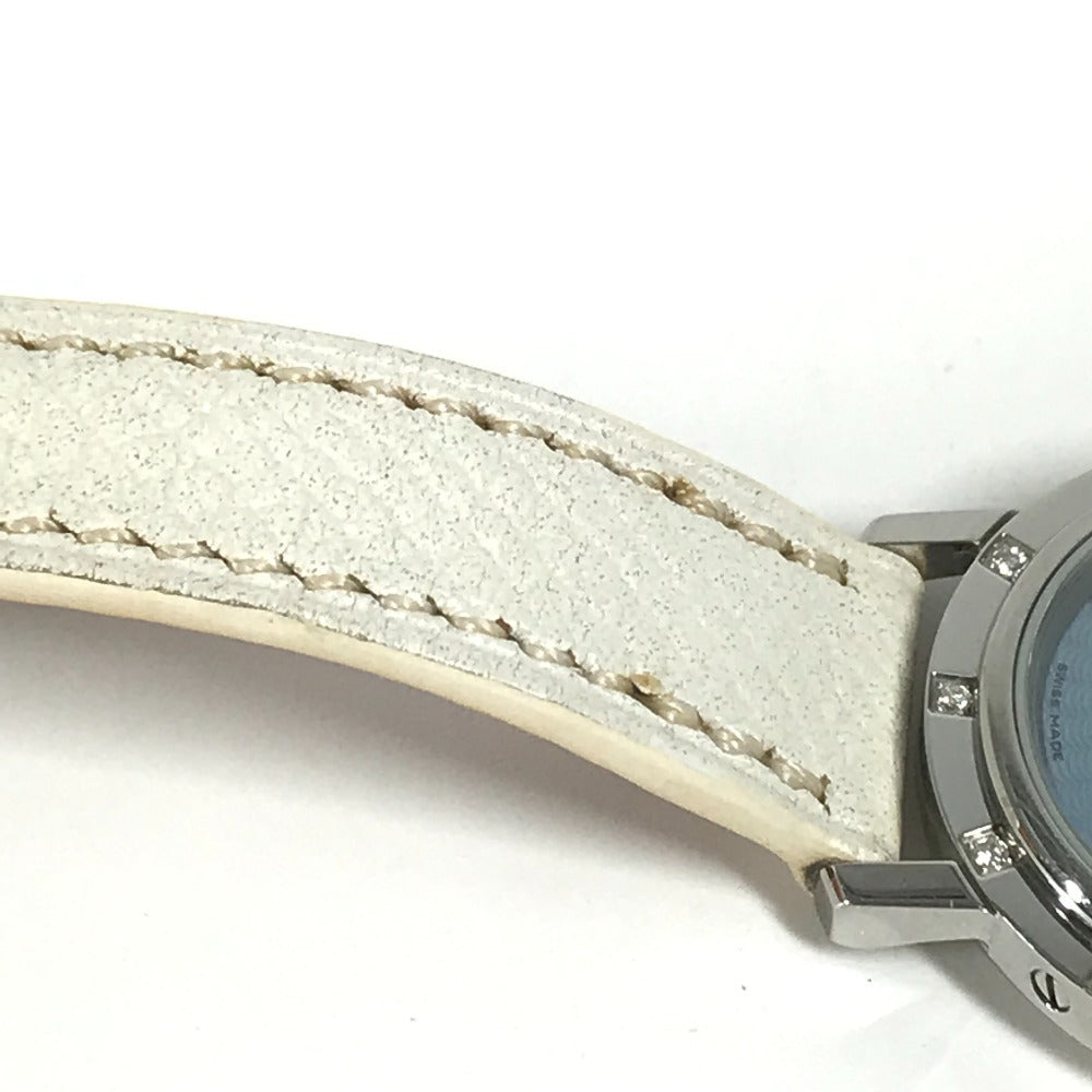 Hermes CL4.230 Clipper Nacre 12p Diamond Ladies Watch Watch Leather Belt Watch Lady Ladies White