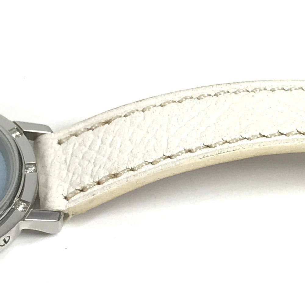 Hermes CL4.230 Clipper Nacre 12p Diamond Ladies Watch Watch Leather Belt Watch Lady Ladies White