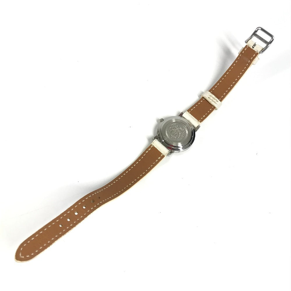 Hermes CL4.230 Clipper Nacre 12p Diamond Ladies Watch Watch Leather Belt Watch Lady Ladies White