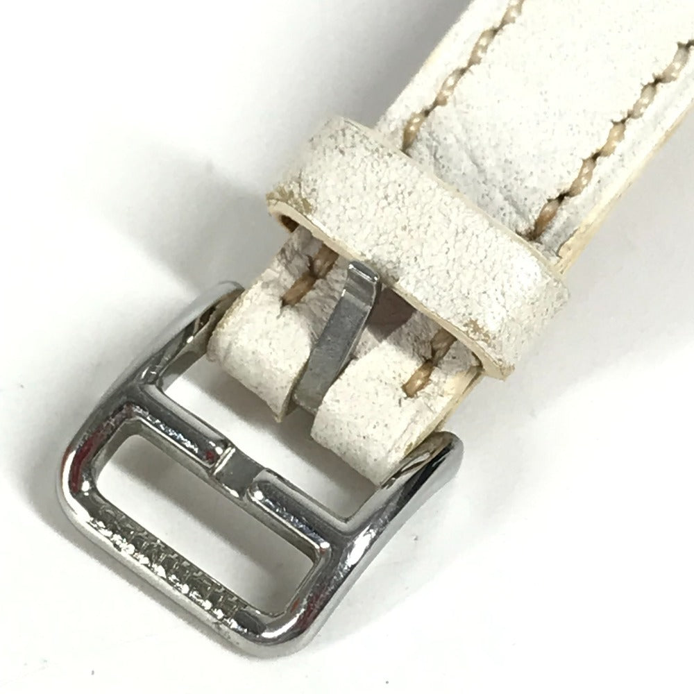 Hermes CL4.230 Clipper Nacre 12p Diamond Ladies Watch Watch Leather Belt Watch Lady Ladies White