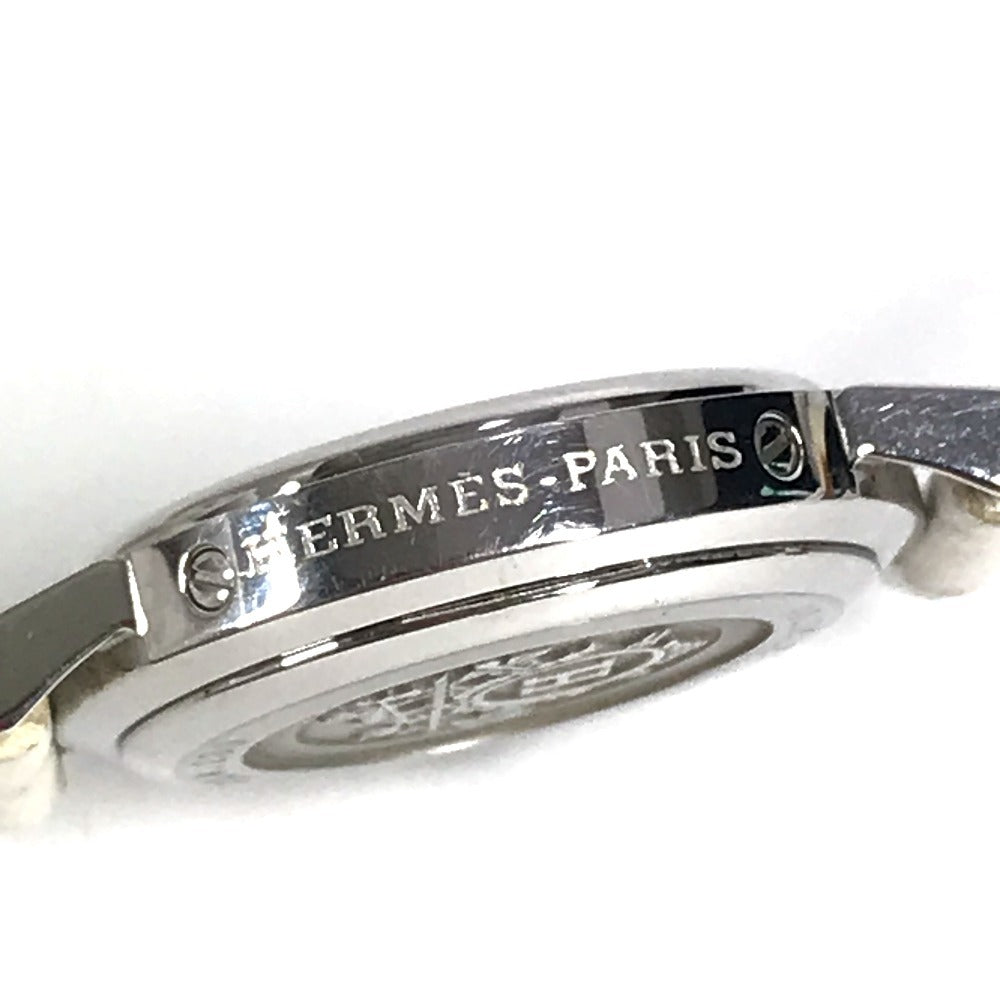 Hermes CL4.230 Clipper Nacre 12p Diamond Ladies Watch Watch Leather Belt Watch Lady Ladies White