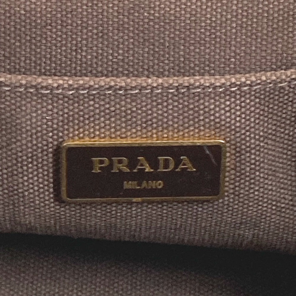 PRADA Kanapa Logo Border Bag Tote Bag Handbag Canvas Women's Brown
