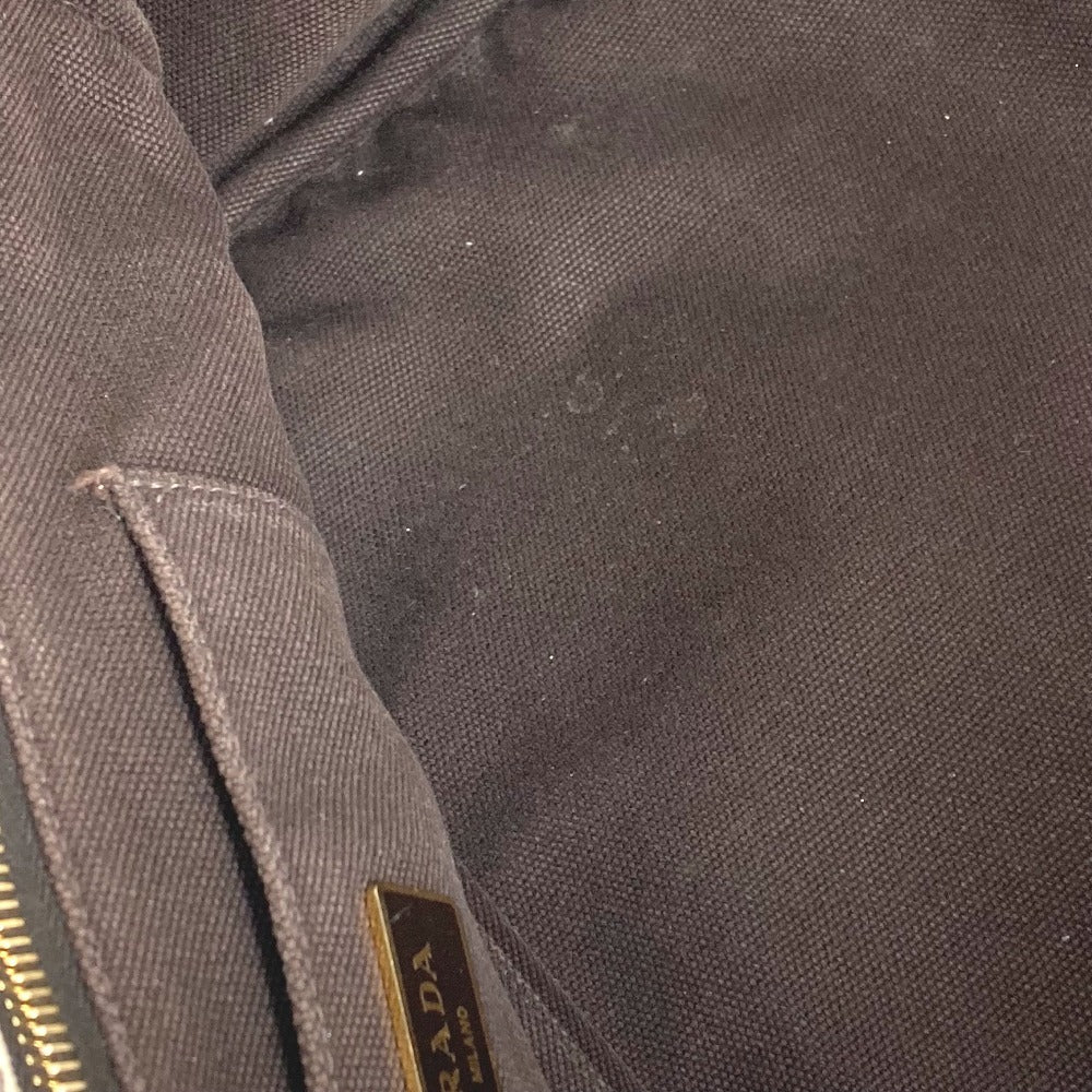 PRADA Kanapa Logo Border Bag Tote Bag Handbag Canvas Women's Brown