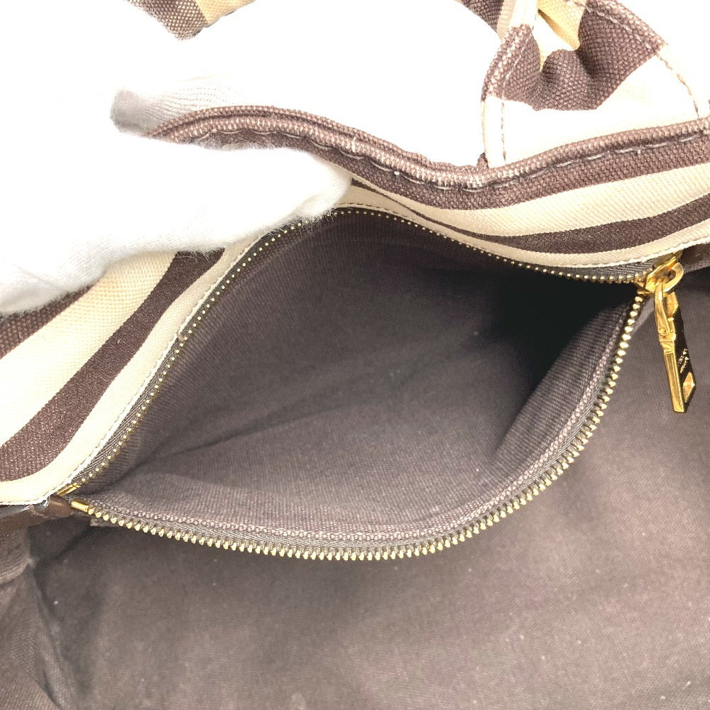 PRADA Kanapa Logo Border Bag Tote Bag Handbag Canvas Women's Brown