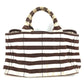 PRADA Kanapa Logo Border Bag Tote Bag Handbag Canvas Women's Brown