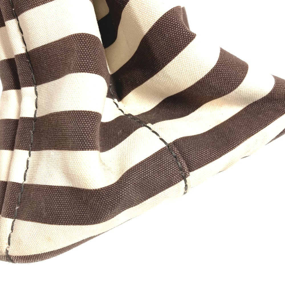 PRADA Kanapa Logo Border Bag Tote Bag Handbag Canvas Women's Brown