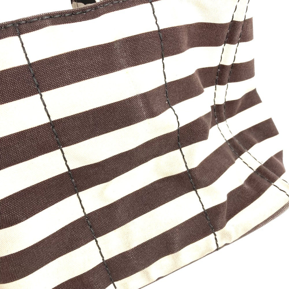 PRADA Kanapa Logo Border Bag Tote Bag Handbag Canvas Women's Brown
