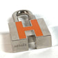 Hermes Cadena Padlock Charm H Logo Kunci Aksesori Loket Top Metal Women's Silver
