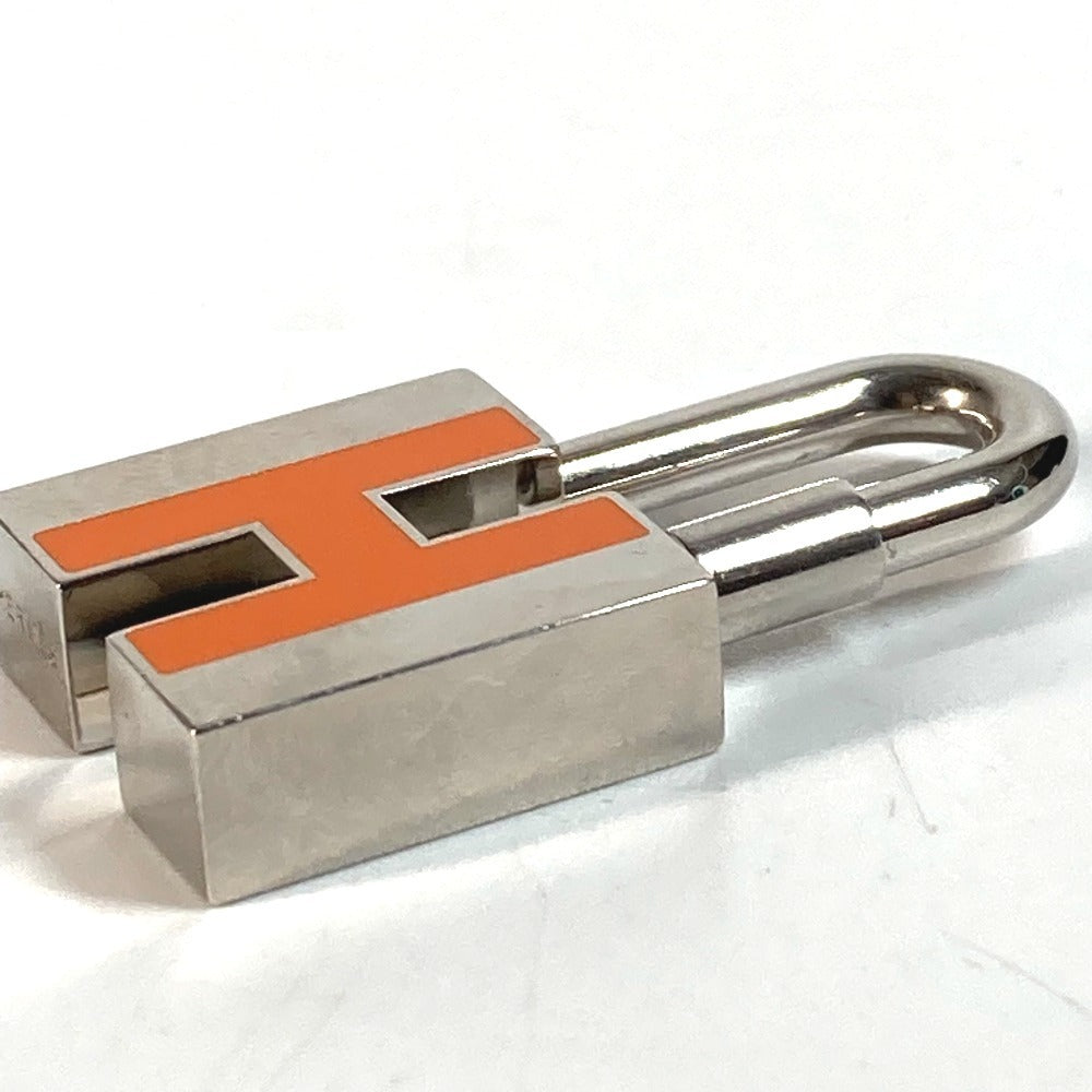 Hermes Cadena Padlock Charm H Logo Kunci Aksesori Loket Top Metal Women's Silver