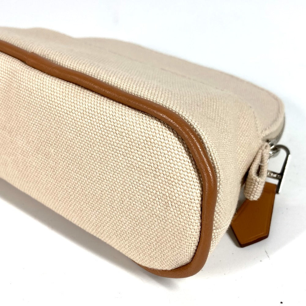 HERMES ボリードポーチミニミニ マルチポーチ メイクポーチ 化粧ポーチ ポーチ コットン ユニセックス アイボリー系