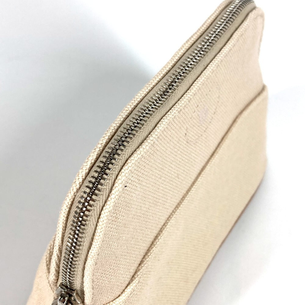 HERMES ボリードポーチミニミニ マルチポーチ メイクポーチ 化粧ポーチ ポーチ コットン ユニセックス アイボリー系