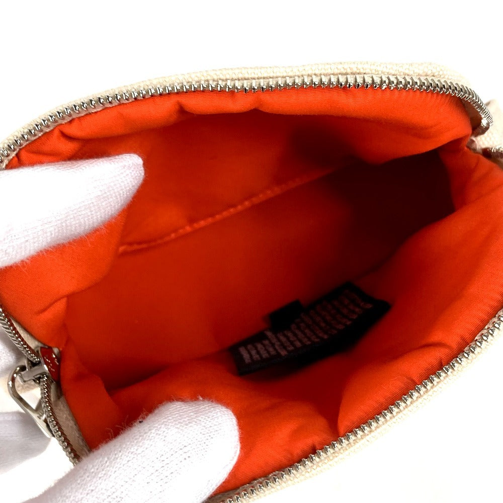 HERMES ボリードポーチミニミニ マルチポーチ メイクポーチ 化粧ポーチ ポーチ コットン ユニセックス アイボリー系