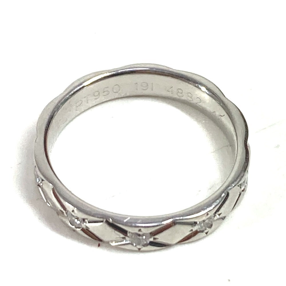 Chanel Matelasse Quilted 10p Diamond Aksesori Platinum Ring PT950 Perak Wanita