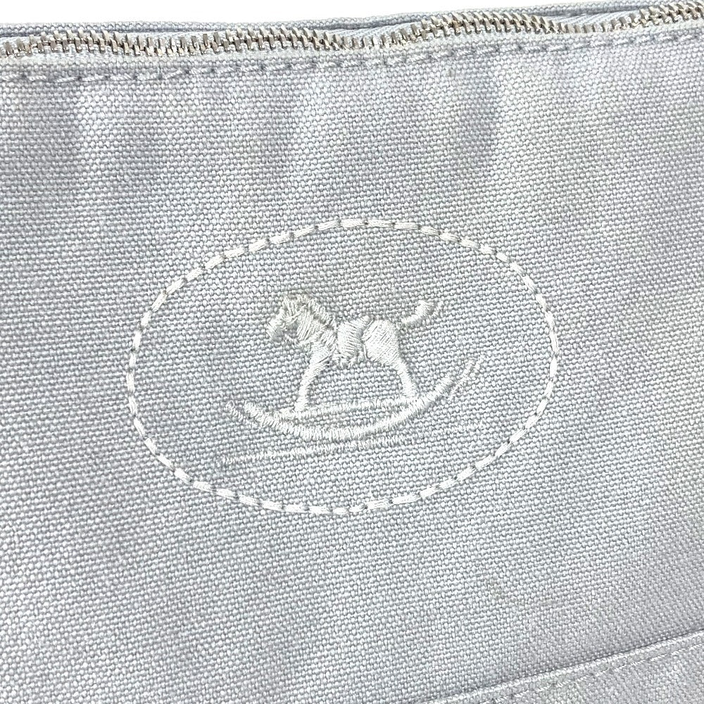 HERMES ベビー BABY おむつポーチ ポーチ GM ポーチGM メイクポーチ ポーチ トラベルポーチ 旅行ポーチ 化粧ポーチ レザー/キャンバス レディース グレー