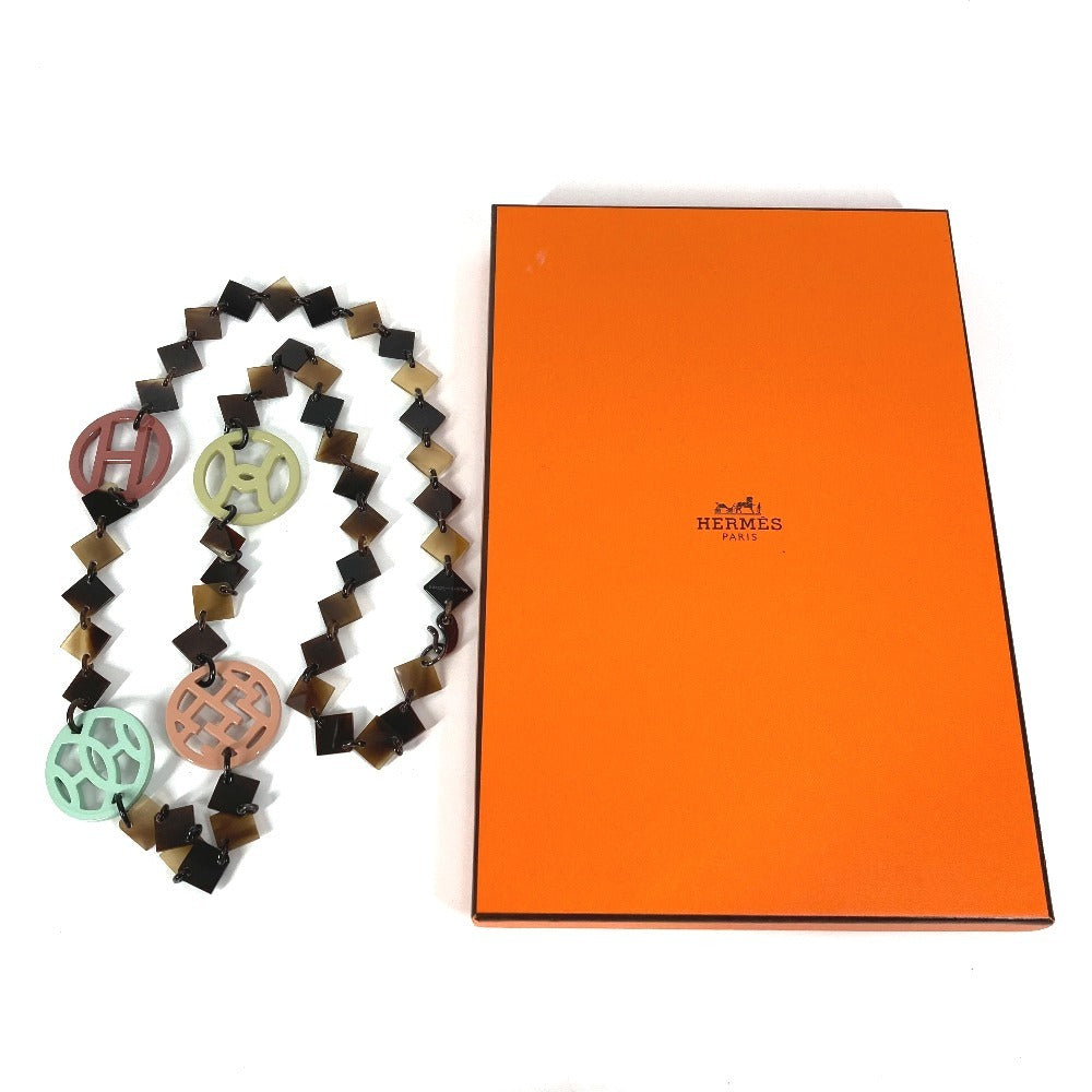 HERMES collier deva corne de buffle コリエ ディーヴァ バッファローホーン ロゴ アクセサリー ロングネックレス ネックレス バッファローホーン レディース マルチカラー