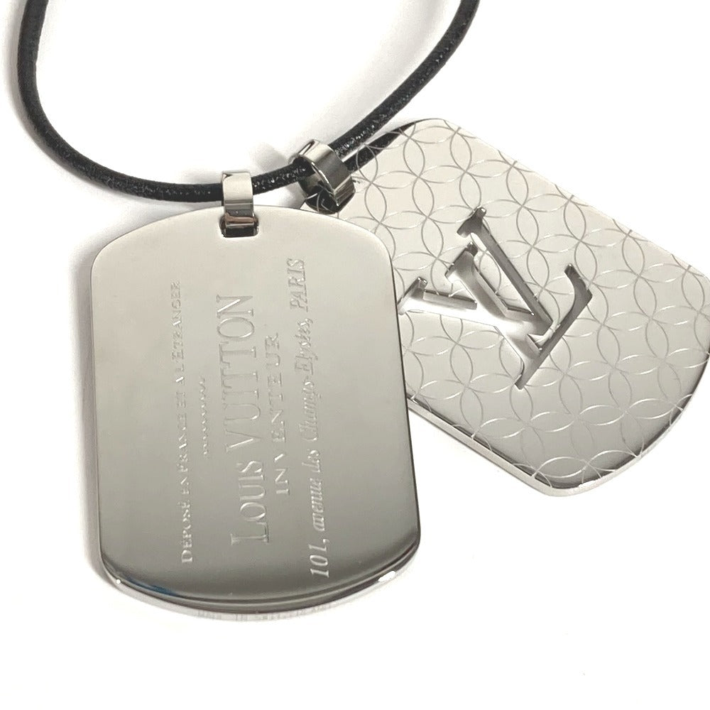LOUIS VUITTON M65453 革紐 パンダンティフ シャンゼリゼGM アクセサリー チョーカー ネックレス SS ユニセックス シルバー
