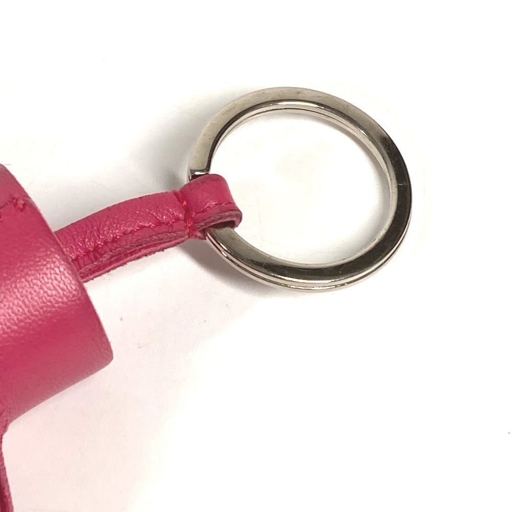 HERMES フリンジ タッセル カルメン バッグチャーム キーホルダー レザー ユニセックス ピンク