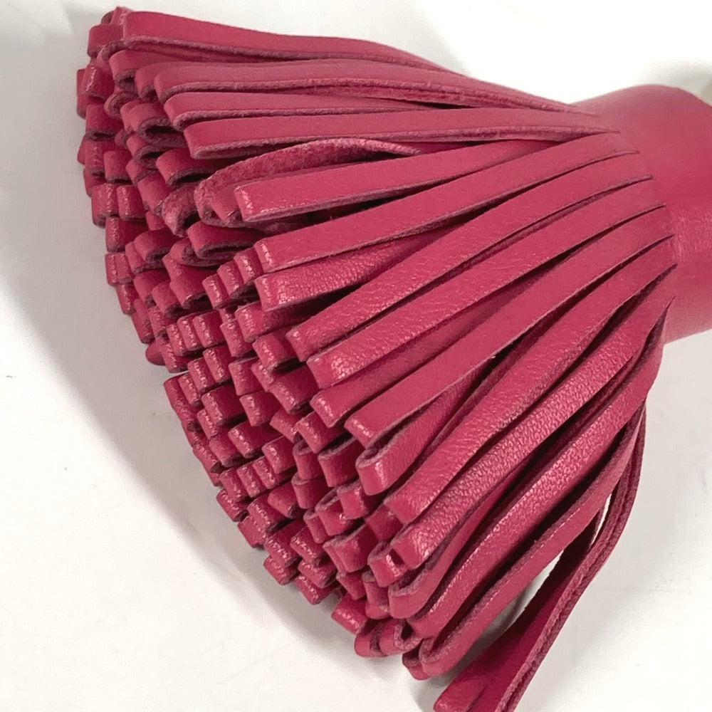 HERMES フリンジ タッセル カルメン バッグチャーム キーホルダー レザー ユニセックス ピンク