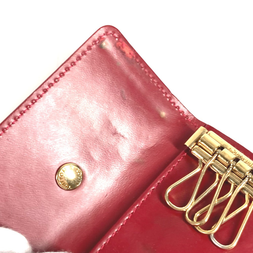 LOUIS VUITTON M91211 モノグラムヴェルニ ミュルティクレ4 ミュルティクレ 4 鍵 4P キーケース モノグラムヴェルニ ユニセックス ポムダムール レッド