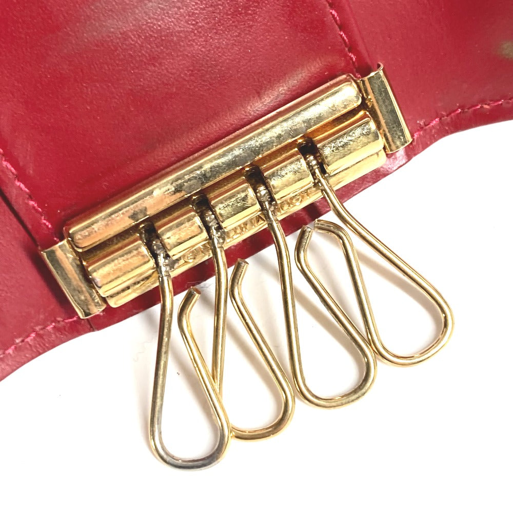 LOUIS VUITTON M91211 モノグラムヴェルニ ミュルティクレ4 ミュルティクレ 4 鍵 4P キーケース モノグラムヴェルニ ユニセックス ポムダムール レッド