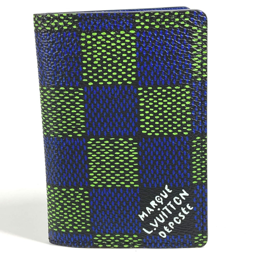 LOUIS VUITTON N00143 ダミエ･ヘリテージ オーガナイザー･ドゥ ポッシュ 名刺入れ パスケース カードケース レザー/キャンバス ユニセックス ブルー