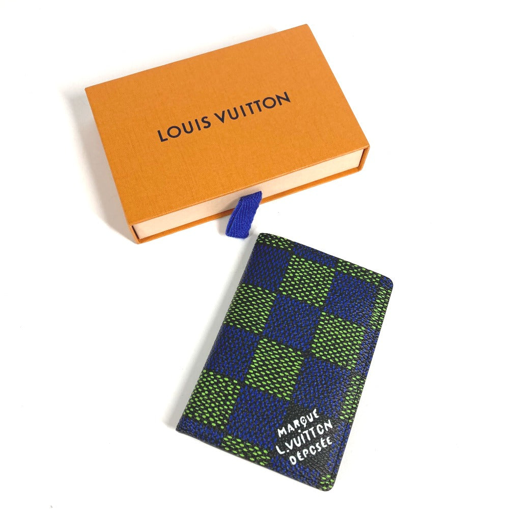 LOUIS VUITTON N00143 ダミエ･ヘリテージ オーガナイザー･ドゥ ポッシュ 名刺入れ パスケース カードケース レザー/キャンバス ユニセックス ブルー
