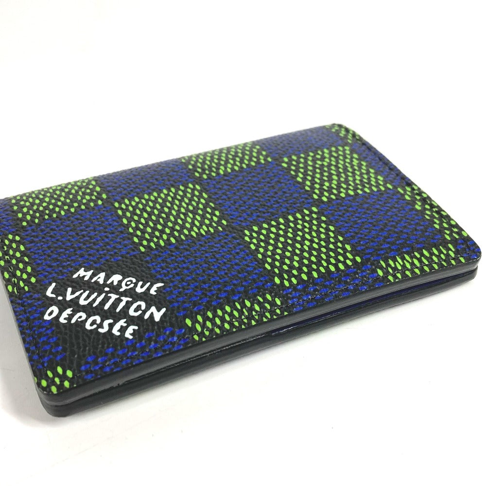 LOUIS VUITTON N00143 ダミエ･ヘリテージ オーガナイザー･ドゥ ポッシュ 名刺入れ パスケース カードケース レザー/キャンバス ユニセックス ブルー