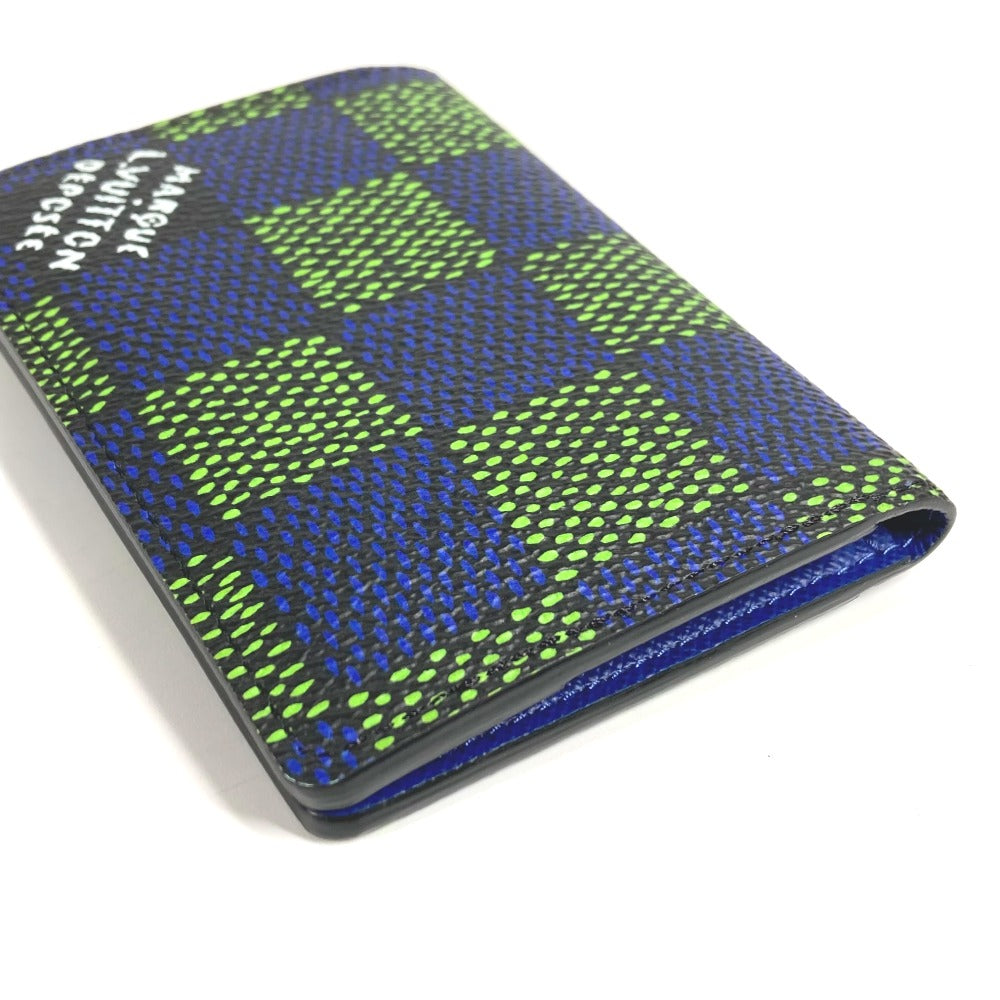 LOUIS VUITTON N00143 ダミエ･ヘリテージ オーガナイザー･ドゥ ポッシュ 名刺入れ パスケース カードケース レザー/キャンバス ユニセックス ブルー