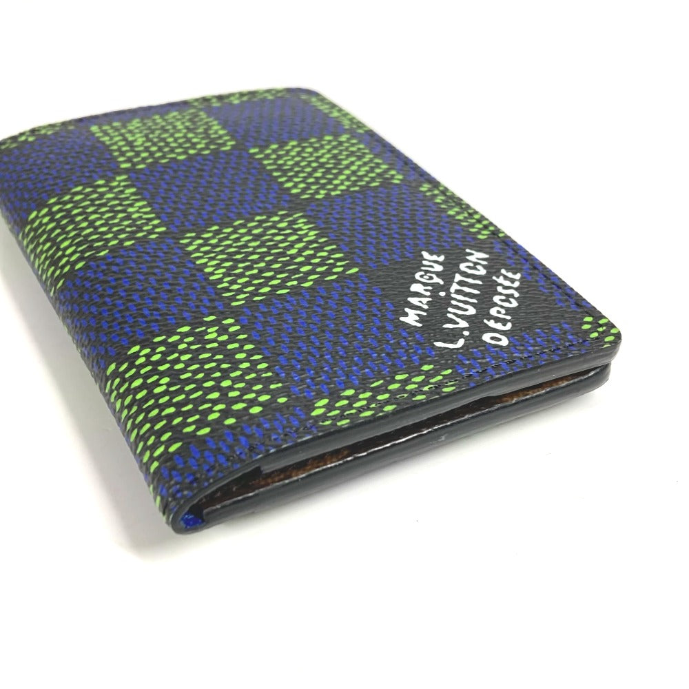 LOUIS VUITTON N00143 ダミエ･ヘリテージ オーガナイザー･ドゥ ポッシュ 名刺入れ パスケース カードケース レザー/キャンバス ユニセックス ブルー