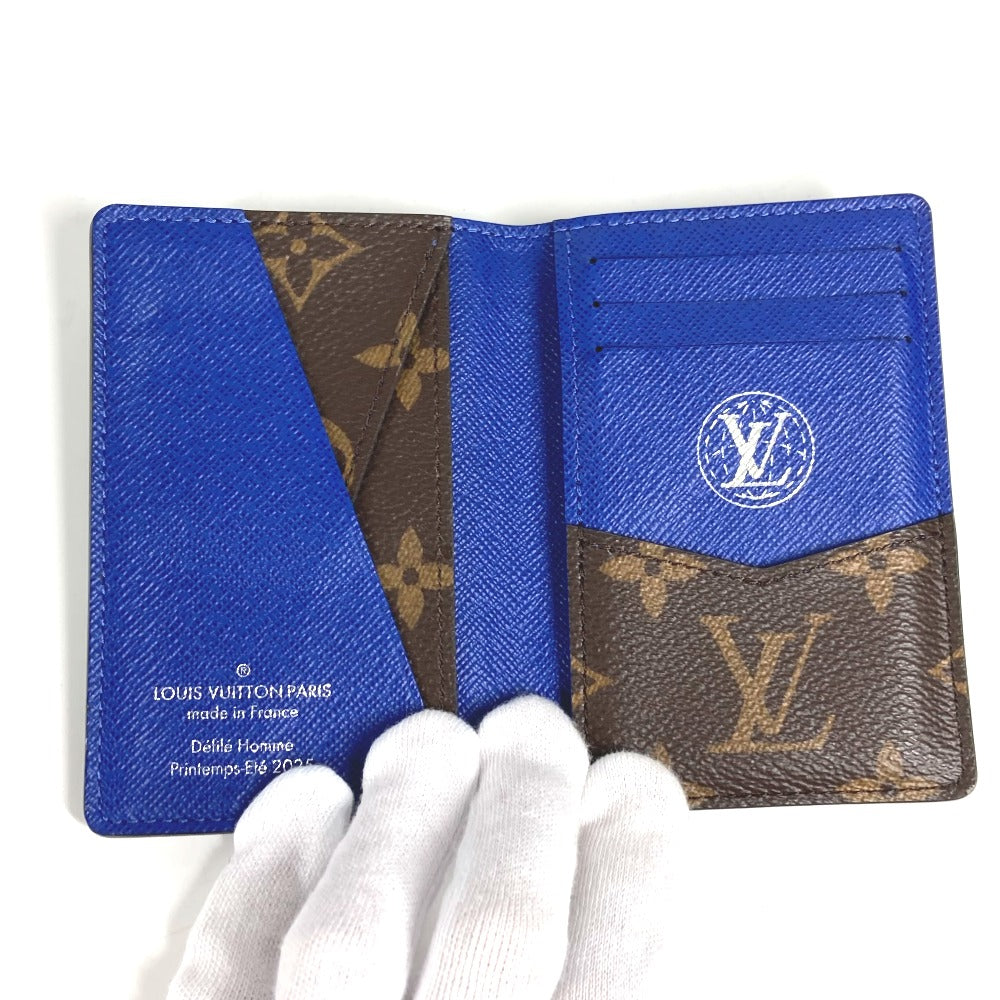 LOUIS VUITTON N00143 ダミエ･ヘリテージ オーガナイザー･ドゥ ポッシュ 名刺入れ パスケース カードケース レザー/キャンバス ユニセックス ブルー