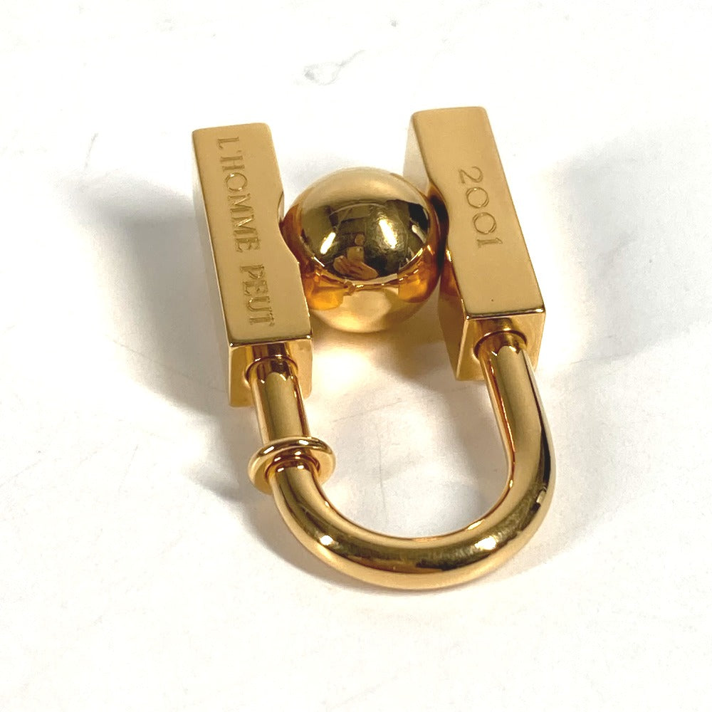 HERMES L'HOMME Peut EMBELLIR LA TERRE 2001 カデナ 南京錠 チャーム Hロゴ 鍵 アクセサリー 2001年 ペンダントトップ メタル ユニセックス ゴールド
