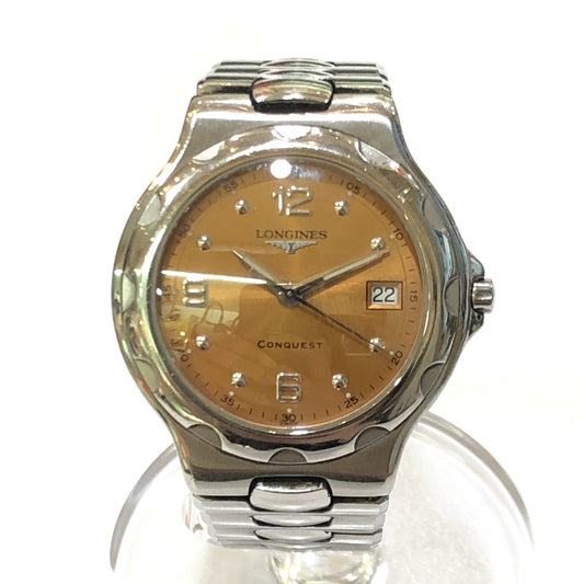 LONGINES L1.631.4 メンズウォッチ 時計 コンクエスト クォーツ ウォッチ ラウンドフェイス 腕時計 SS メンズ シルバー