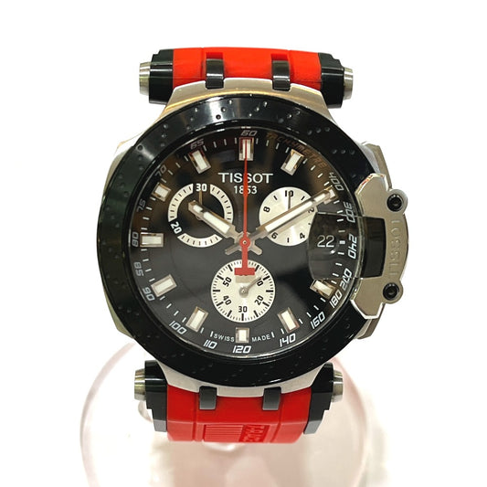 TISSOT T115.417.27.051.00 T-レース クロノグラフ デイト クオーツ ウォッチ 腕時計 SS メンズ ブラック×シルバー