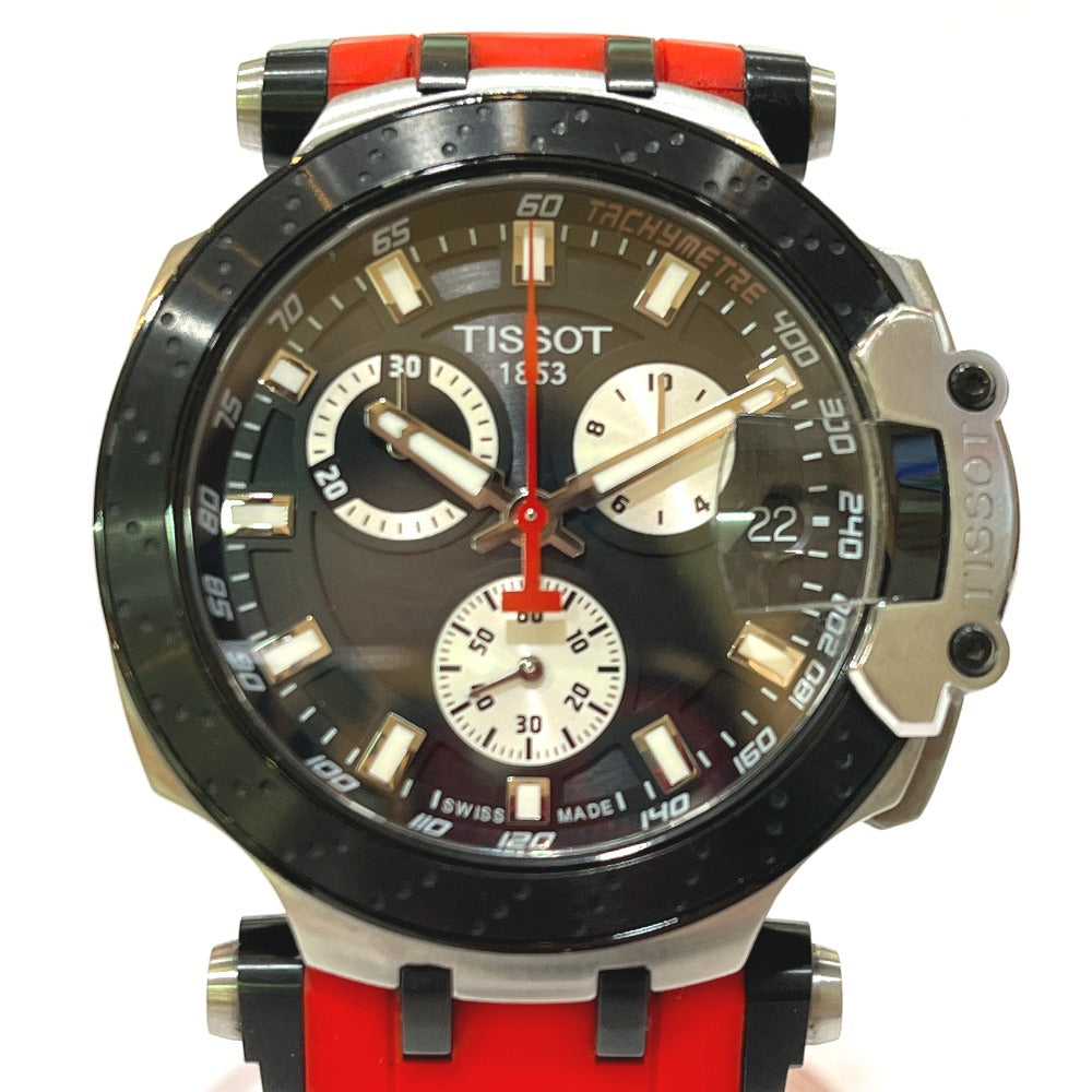 TISSOT T115.417.27.051.00 T-レース クロノグラフ デイト クオーツ ウォッチ 腕時計 SS メンズ ブラック×シルバー