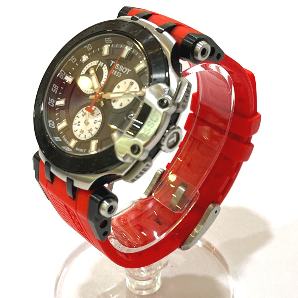 TISSOT T115.417.27.051.00 T-レース クロノグラフ デイト クオーツ ウォッチ 腕時計 SS メンズ ブラック×シルバー