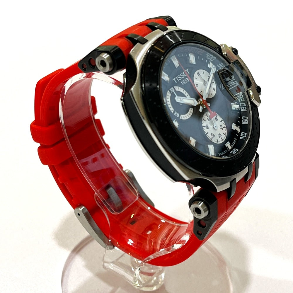 TISSOT T115.417.27.051.00 T-レース クロノグラフ デイト クオーツ ウォッチ 腕時計 SS メンズ ブラック×シルバー