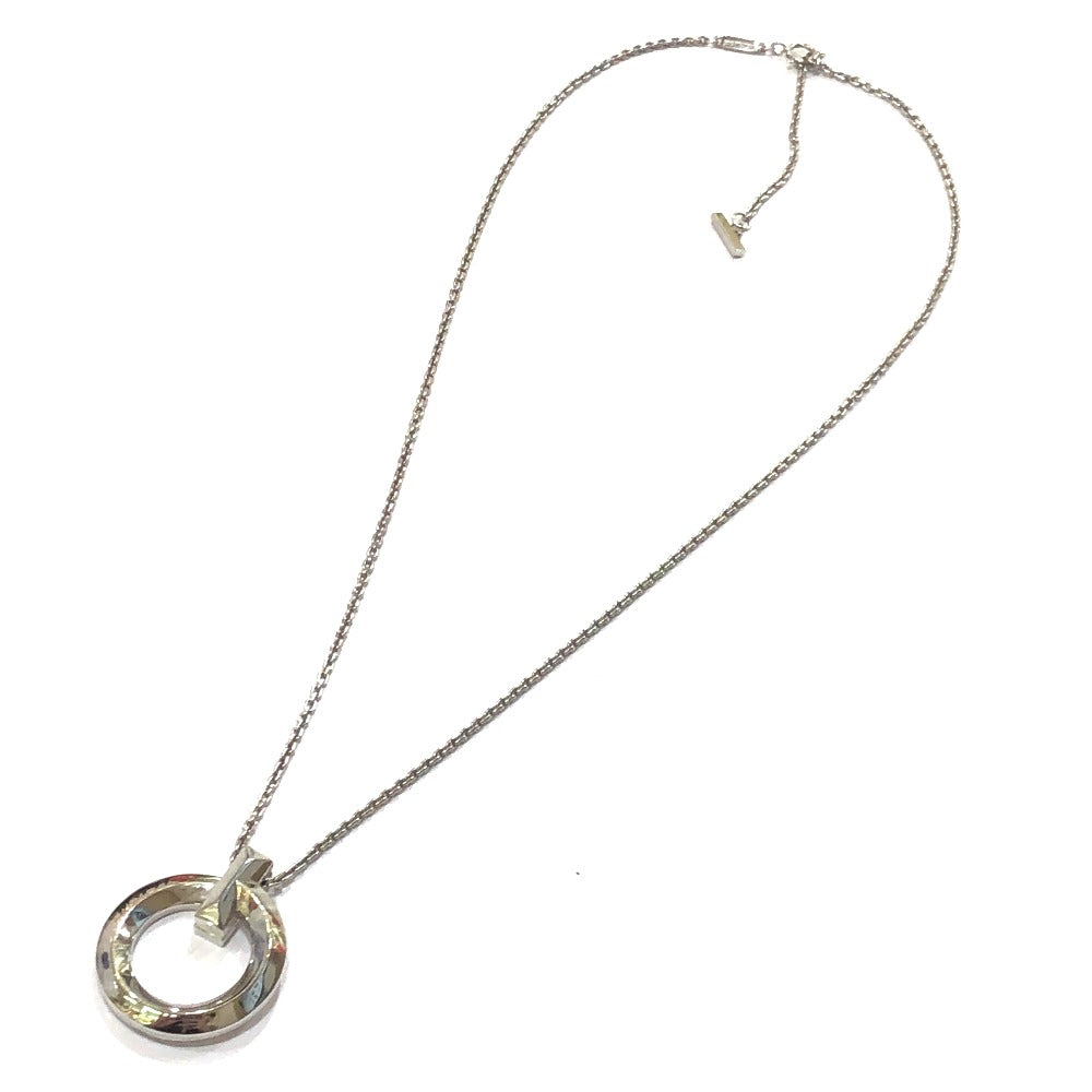 TIFFANY&Co. WG750 金 Tワン サークル ペンダント チェーンネックレス アクセサリー ジュエリー ネックレス Au750 レディース シルバー