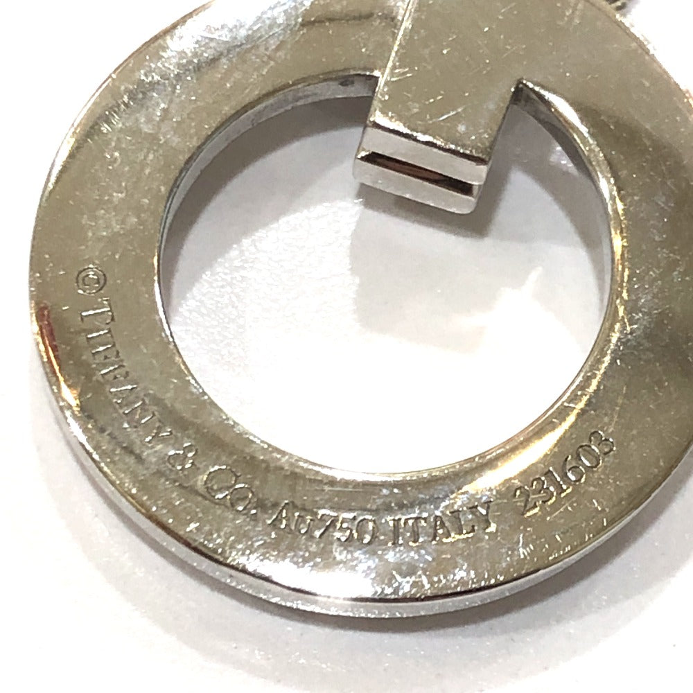 TIFFANY&Co. WG750 金 Tワン サークル ペンダント チェーンネックレス アクセサリー ジュエリー ネックレス Au750 レディース シルバー