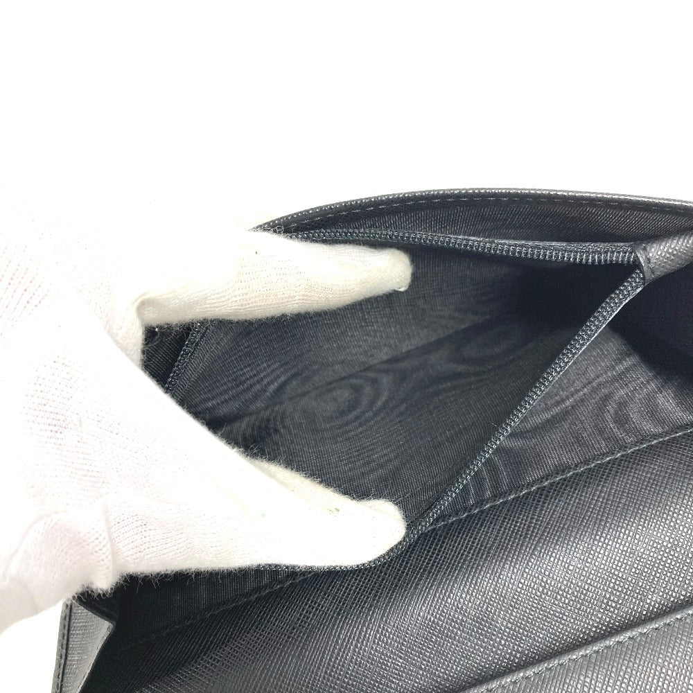 Salvatore Ferragamo ガンチーニ ロゴ ロングウォレット 長財布 レザー ユニセックス ブラック