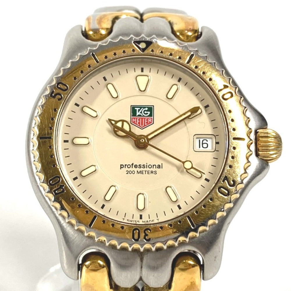 TAG HEUER WG1221-KO プロフェッショナル クォーツ デイト コンビ ウォッチ 時計 腕時計 SS/GP メンズ シルバー