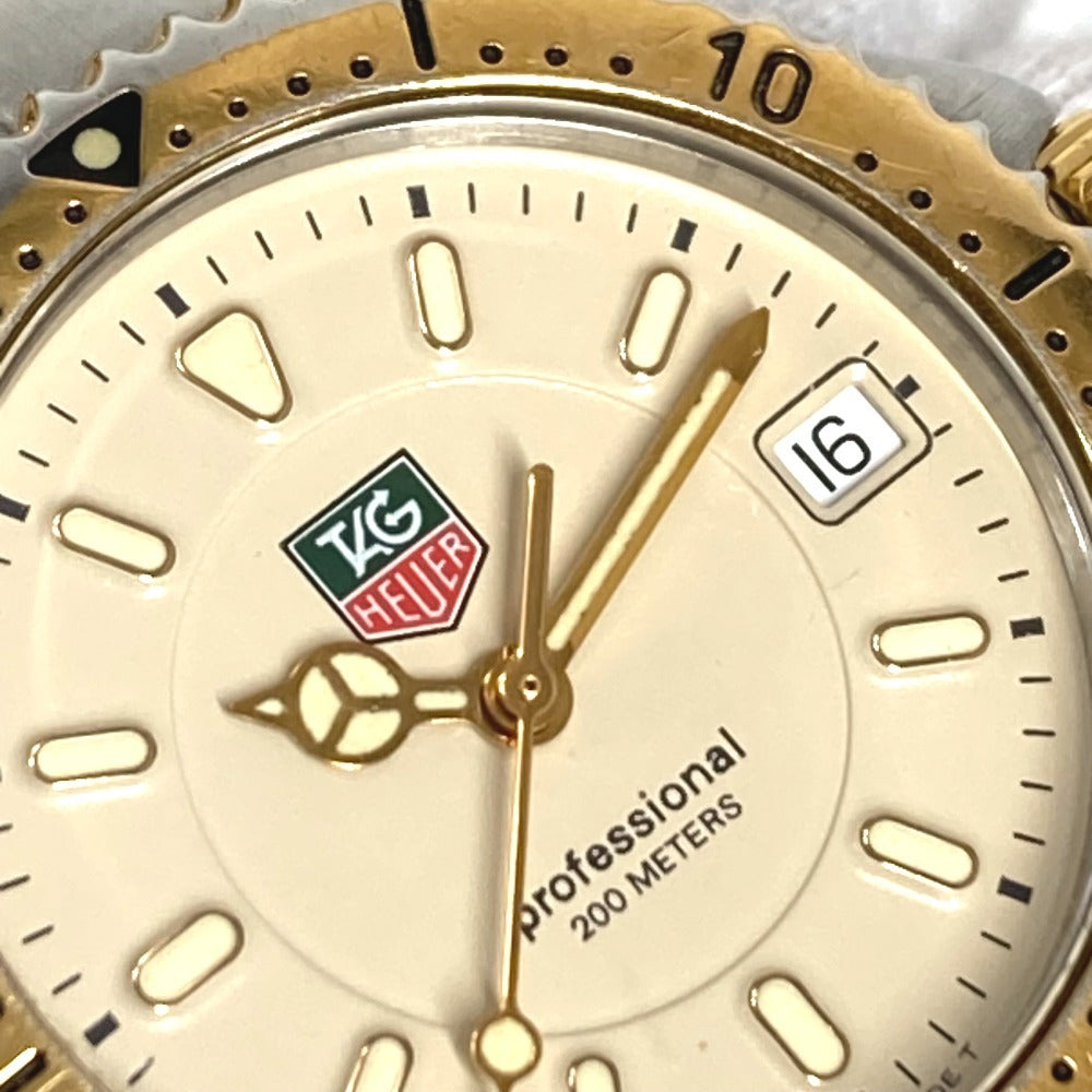 TAG HEUER WG1221-KO プロフェッショナル クォーツ デイト コンビ ウォッチ 時計 腕時計 SS/GP メンズ シルバー