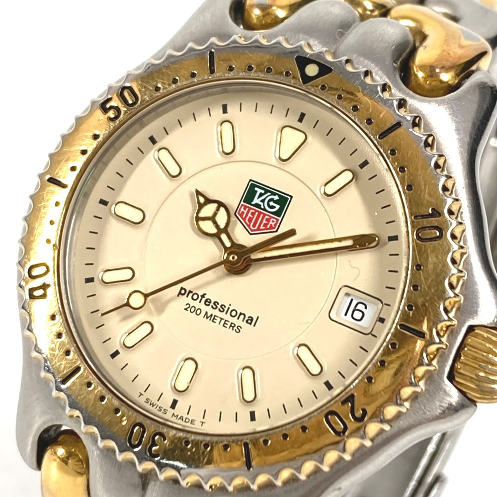 TAG HEUER WG1221-KO プロフェッショナル クォーツ デイト コンビ ウォッチ 時計 腕時計 SS/GP メンズ シルバー