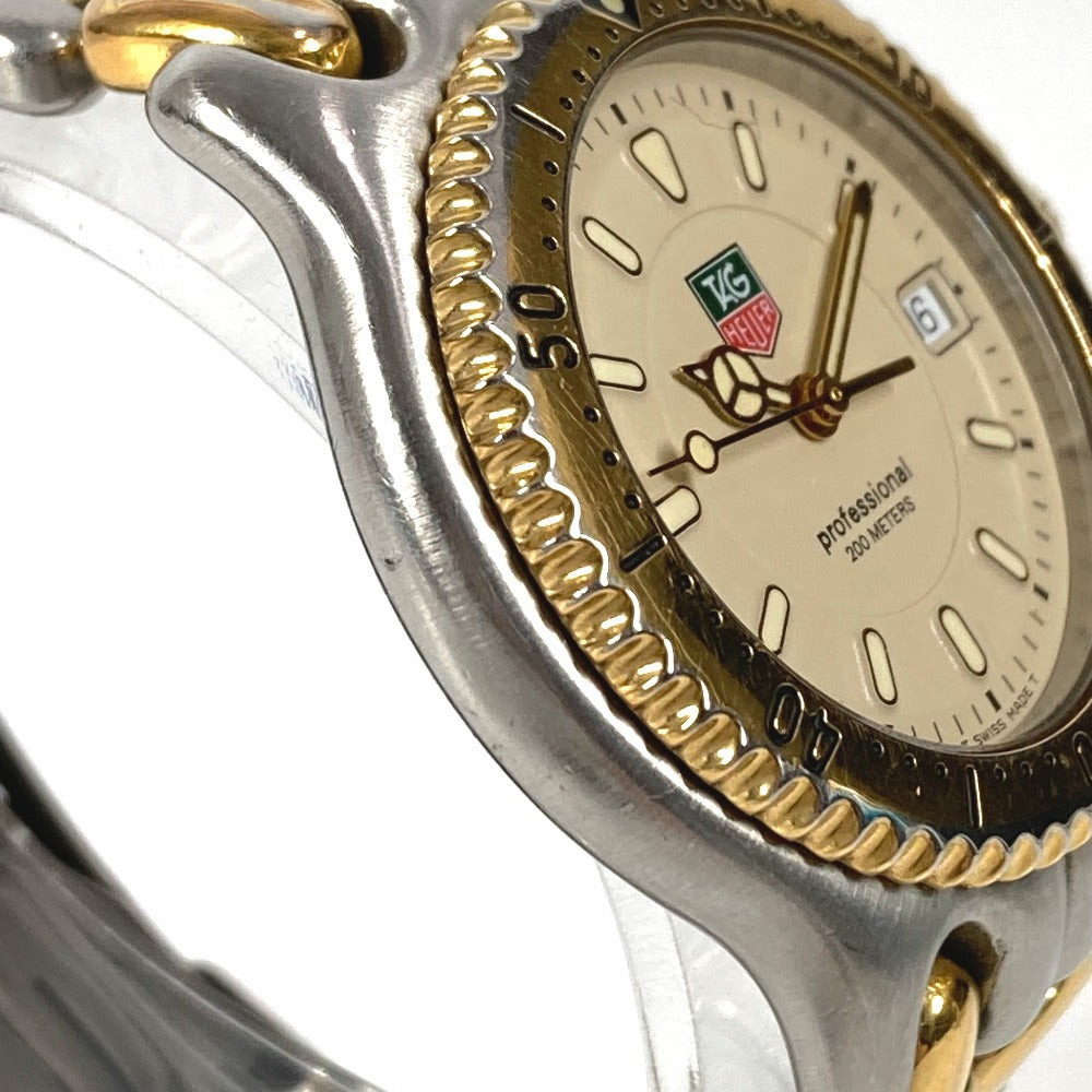 TAG HEUER WG1221-KO プロフェッショナル クォーツ デイト コンビ ウォッチ 時計 腕時計 SS/GP メンズ シルバー