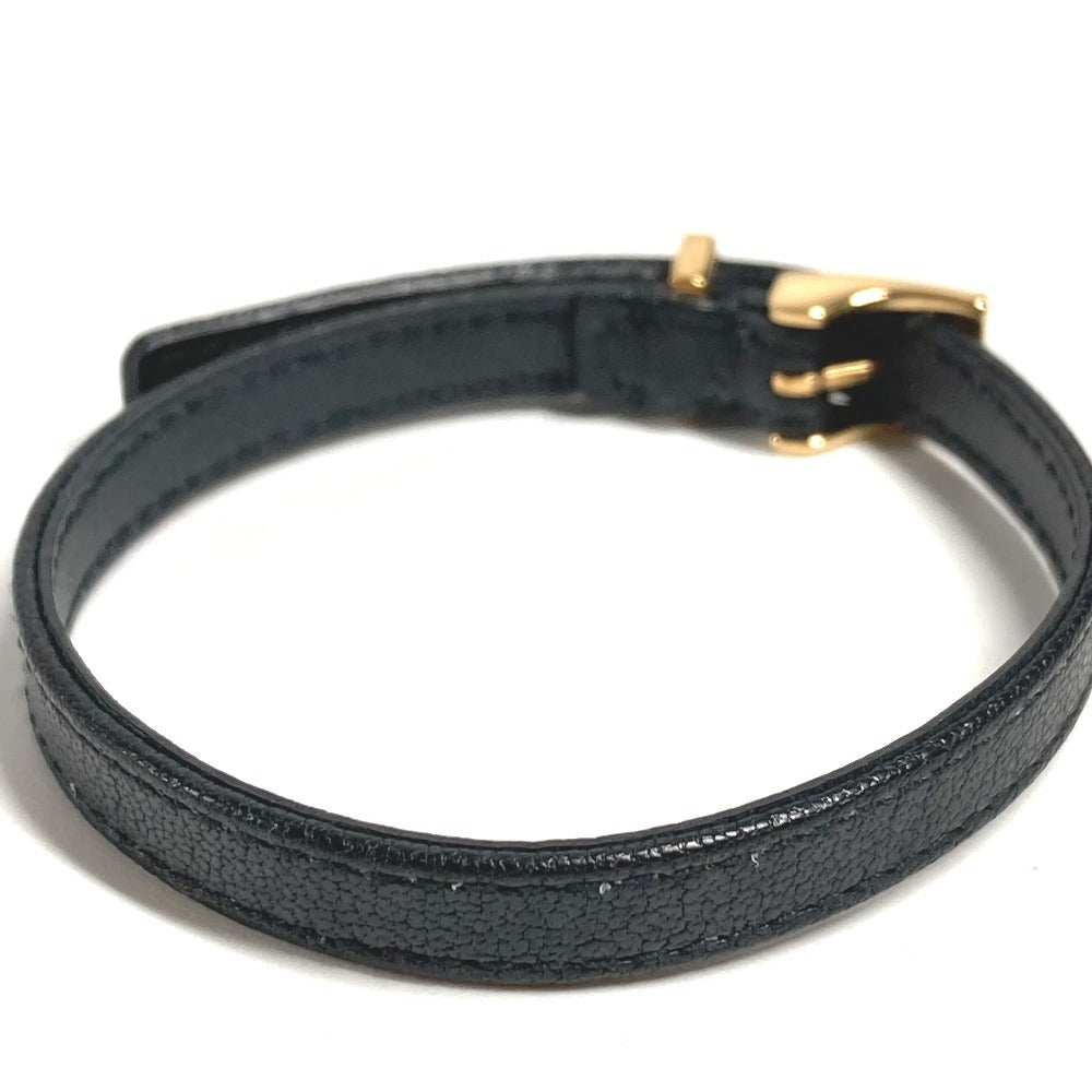 GUCCI GG logo leather bracelet, unisex, black