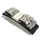 Salvatore Ferragamo Crystal Bijou Vara Ribbon Hair Accessory, Cotton Barrette, Unisex, Black