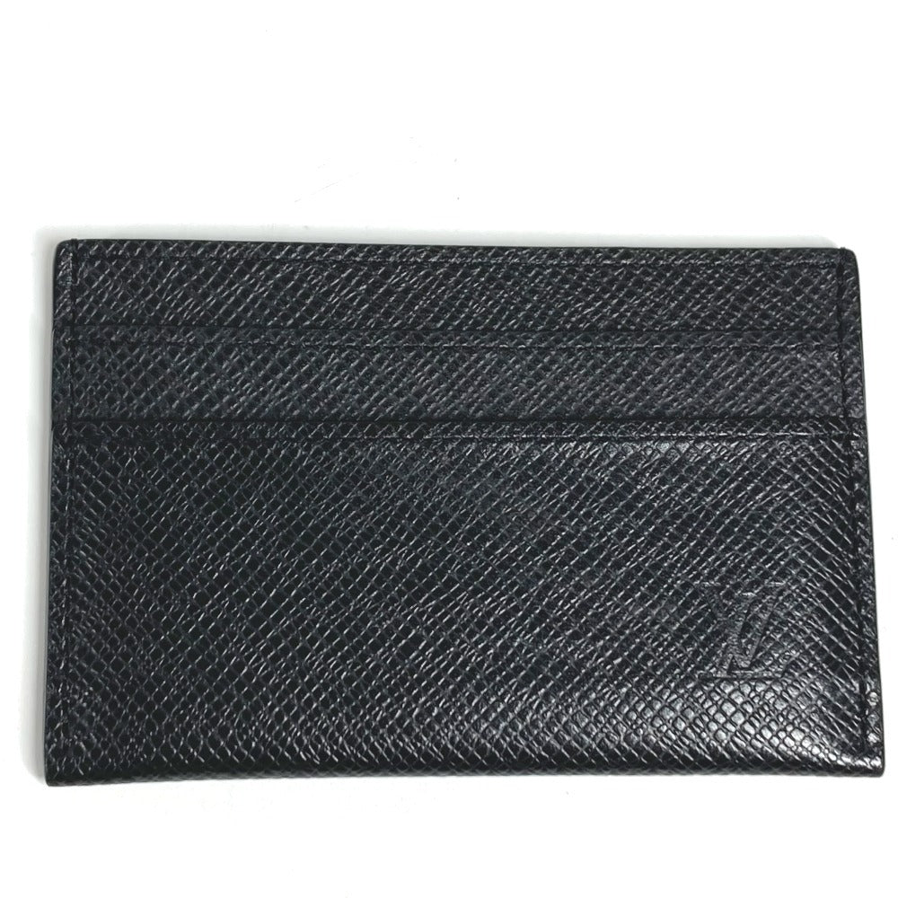 LOUIS VUITTON M32730 Taiga Porte Carte Double Business Card Case, Pass Case, and Card Case in Taiga Leather, Unisex, Black