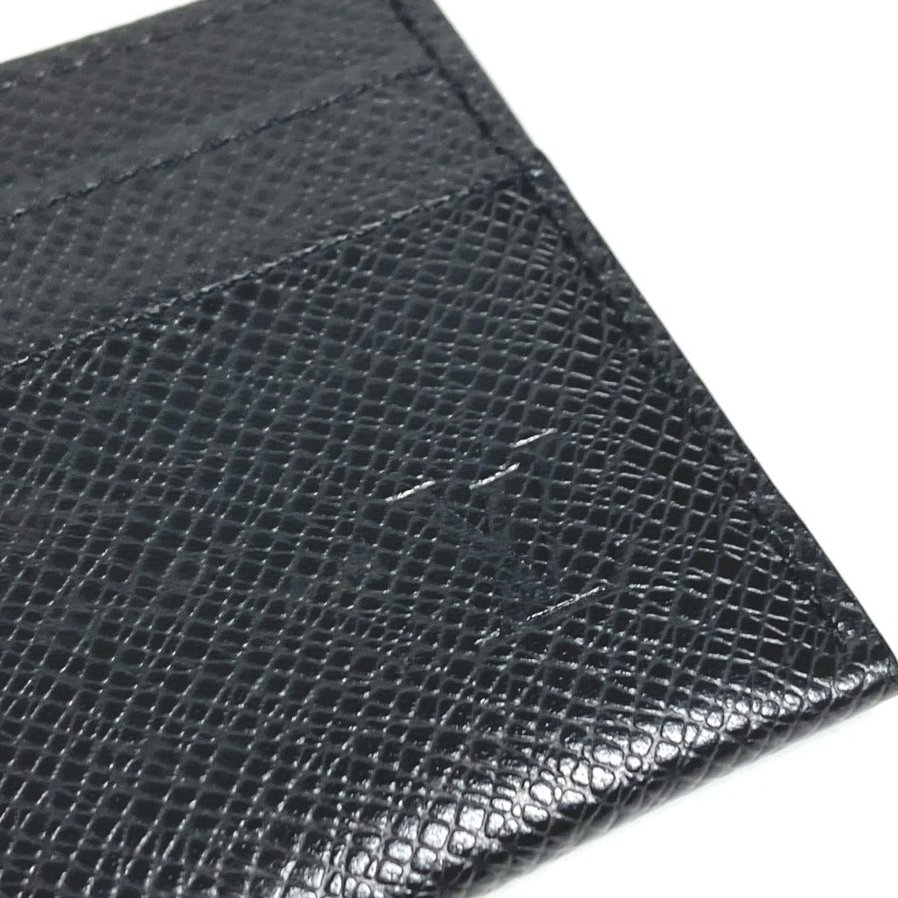 LOUIS VUITTON M32730 Taiga Porte Carte Double Business Card Case, Pass Case, and Card Case in Taiga Leather, Unisex, Black