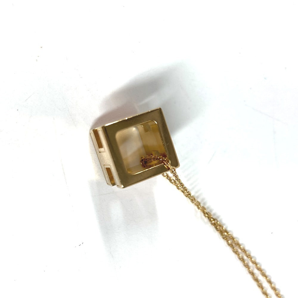 HERMES アクセサリー カージュドアッシュ Hキューブ Hロゴ チェーンネックレス ネックレス メタル ユニセックス オレンジ