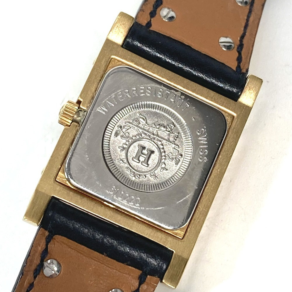 HERMES メドール クオーツ ブレスレットウォッチ ウォッチ 時計 腕時計 レザー ユニセックス ブラック