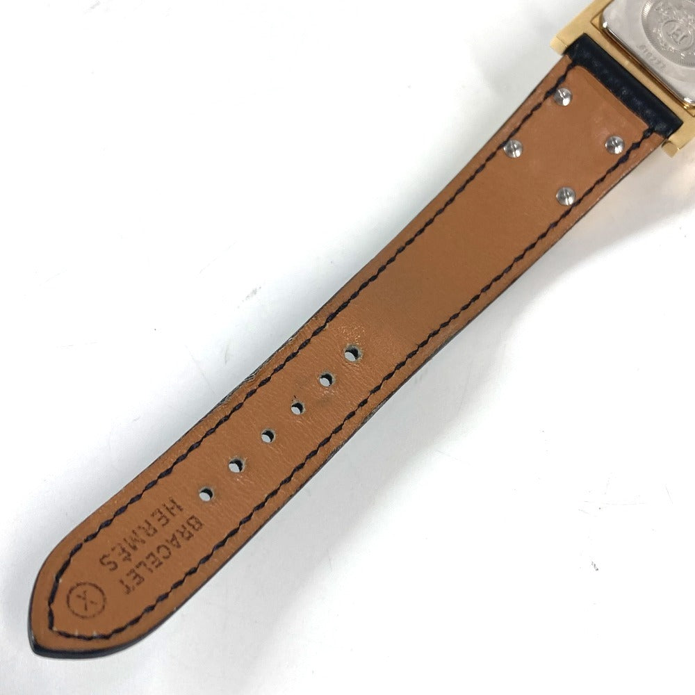 HERMES メドール クオーツ ブレスレットウォッチ ウォッチ 時計 腕時計 レザー ユニセックス ブラック